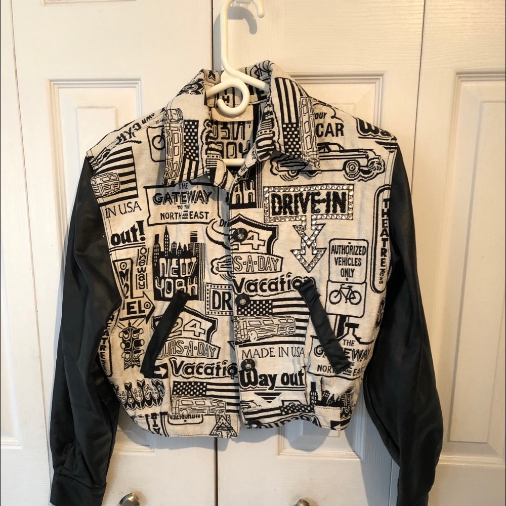 Unique used jacket with New York details